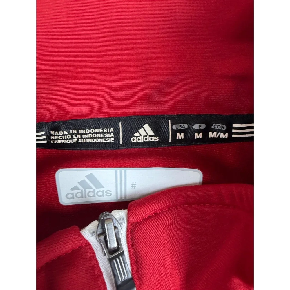 Adidas Louisville Cardinals Red Track Jacket Mens Medium Full Zip Up NCAA